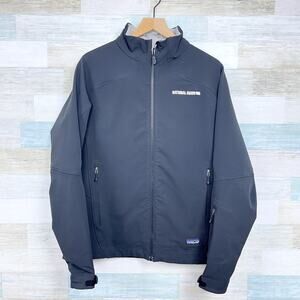 Patagonia National Guard Softshell Jacket Black Fleece Lined Mock Neck Womens XL